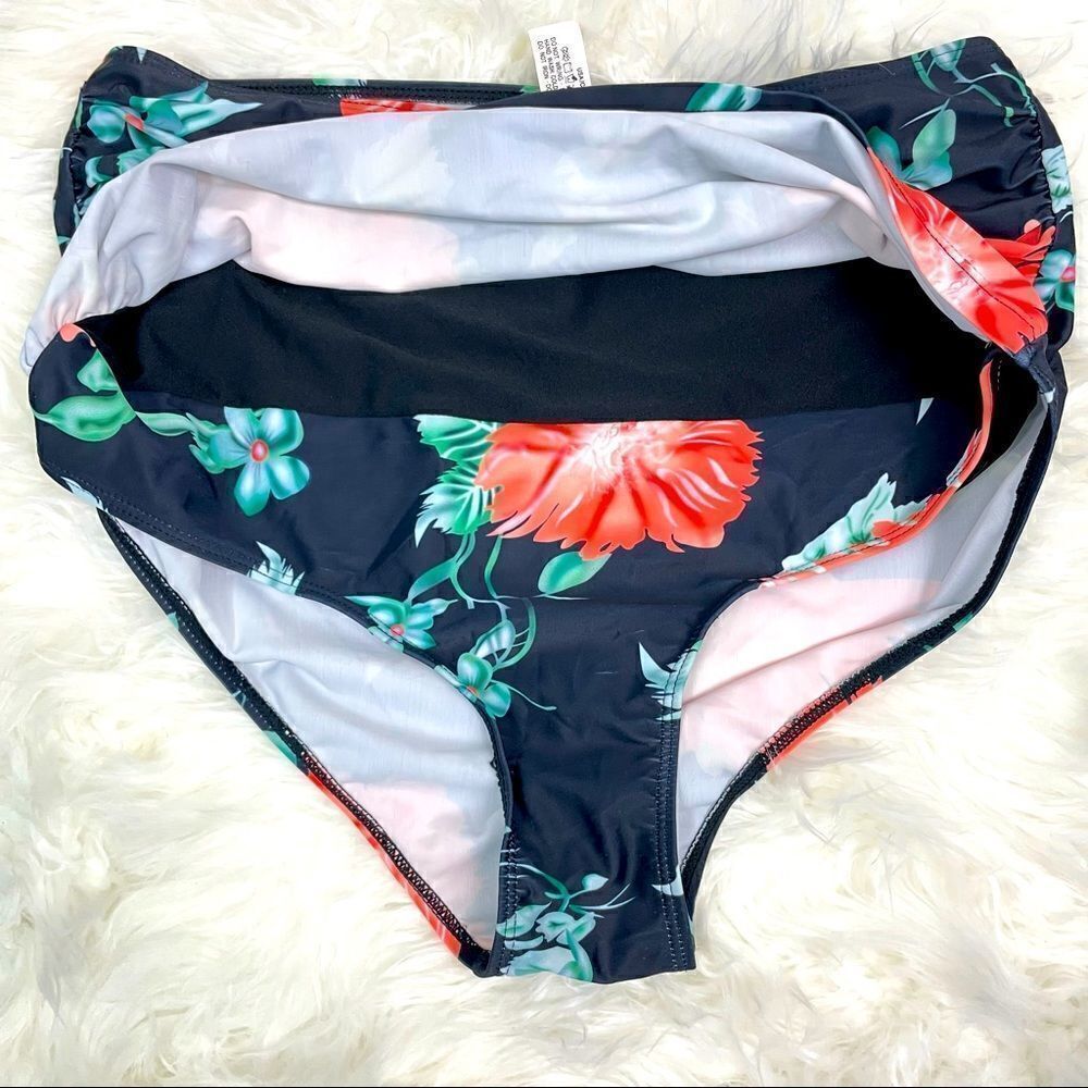 Cocoship | XXL high waisted bikini, hibiscus, 🌺 tropical,bathing suit ta…
